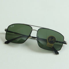 Sunglasses RB Black Frame with Green Glass Silver