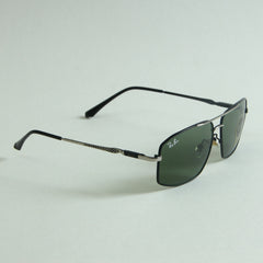 Sunglasses RB Black Frame with Green Glass Silver