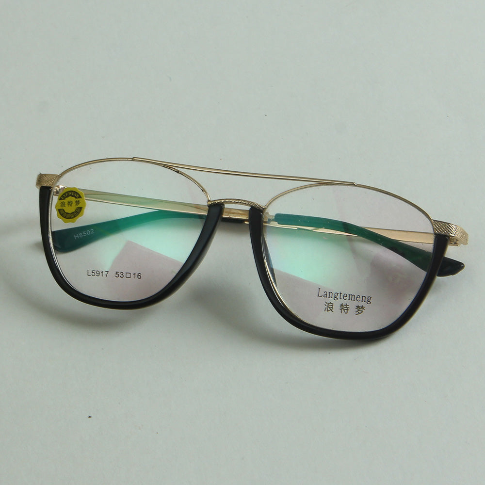 Black & Golden Optical Frame For Mens & Women