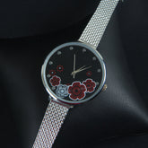 Women Wrist Watch Silver Strap with Silver Dial