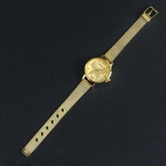 Women Wrist Watch Golden Strap with Golden Dial S