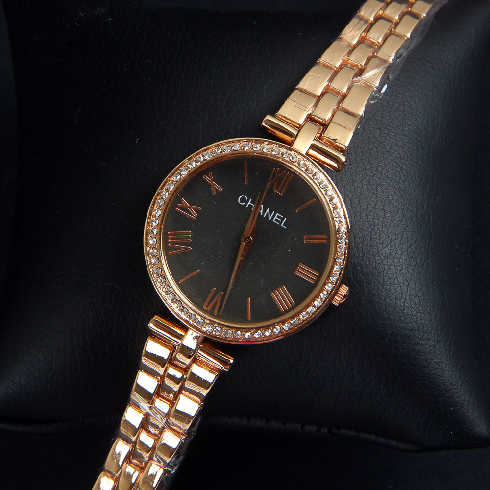 Women Chain Wrist Watch Rosegold C