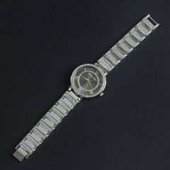 Women Chain Wrist Watch Silver Black MK