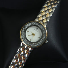 Two Tone Women Chain Wrist Watch Golden White V