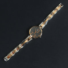 Two Tone Women Chain Wrist Watch Rosegold Black CK