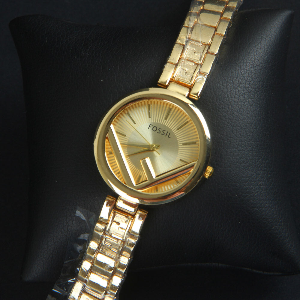 Women Chain Wrist Watch Golden F