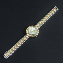 Two Tone Women Chain Wrist Watch White F
