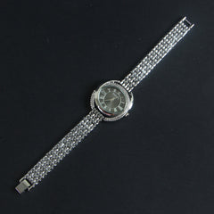 Women Chain Wrist Watch Silver Black C
