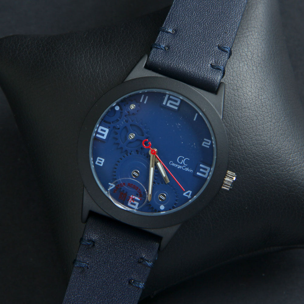 Mens GC Wrist Watch Black Strap with Black Dial B