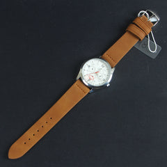Mens GC Wrist Watch Brown Strap with Silver Dial