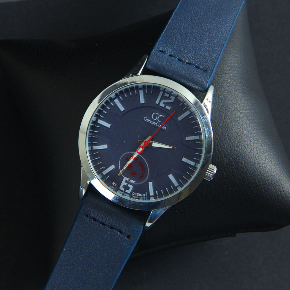 Mens GC Wrist Watch Blue Strap with Silver Dial