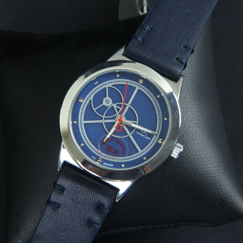 Mens GC Wrist Watch Blue Strap with Silver Dial 1