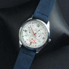 Mens GC Wrist Watch Blue Strap with Silver Dial 3