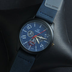 Mens GC Wrist Watch Blue Strap with Black Dial 1