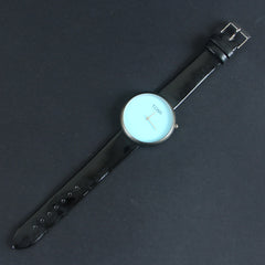 Black Strap Cyan Dial Wrist Watch