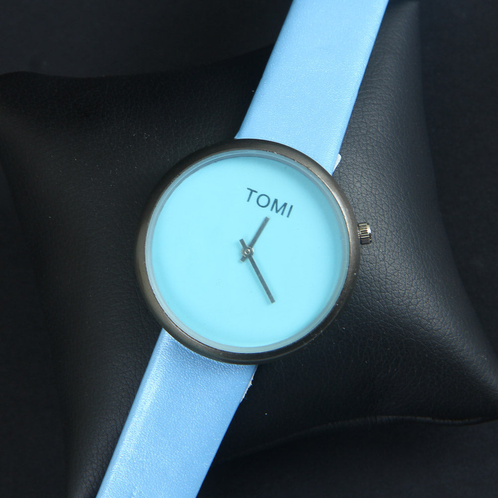 Cyan Strap Cyan Dial Wrist Watch