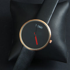 Black Strap Rosegold Dial Wrist Watch