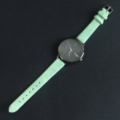 Green Strap Black Dial Wrist Watch