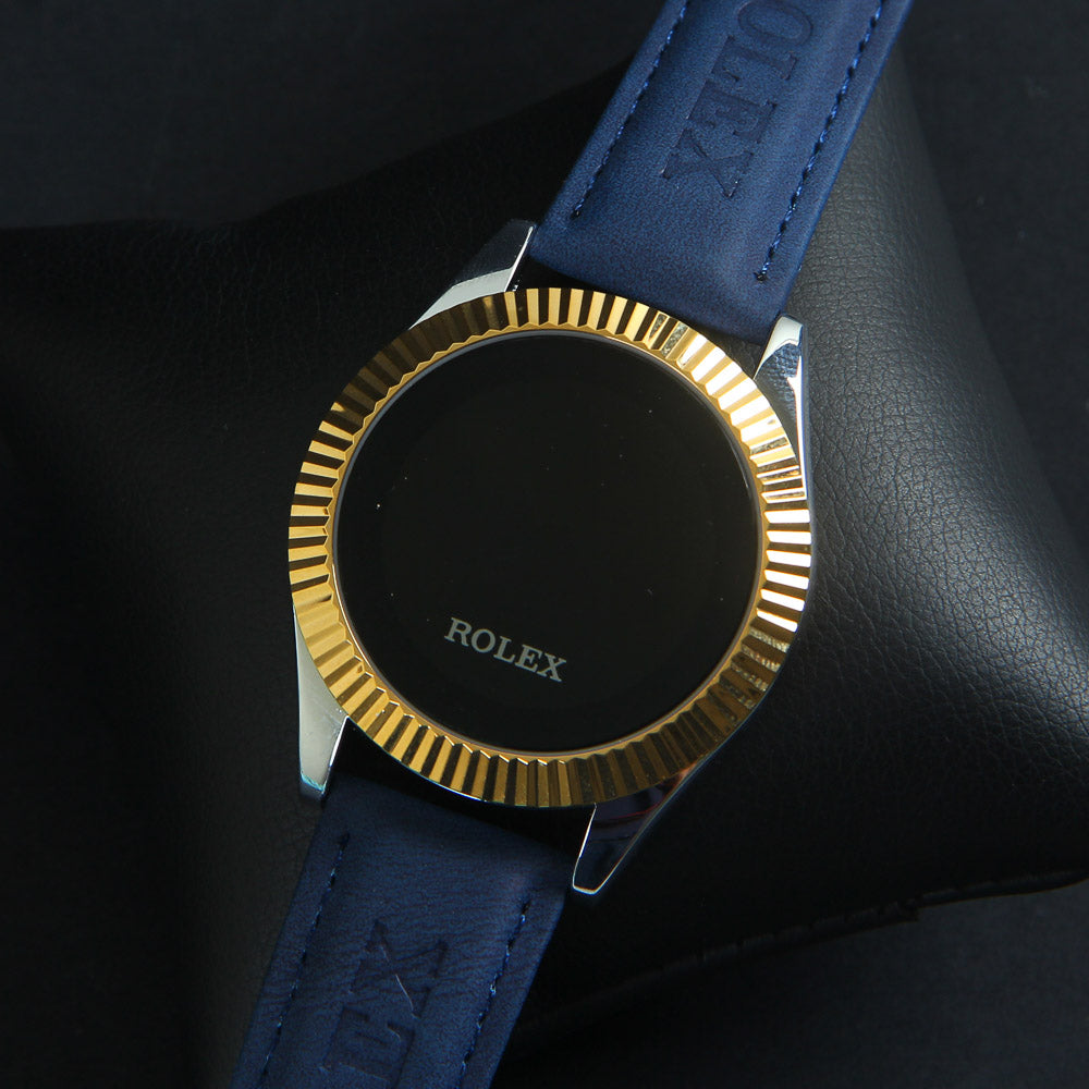 Men's Touch LED Watch Golden Dial with Blue Straps