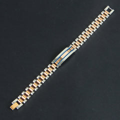 Two Tone Mans Bracelet Silver Rosegold
