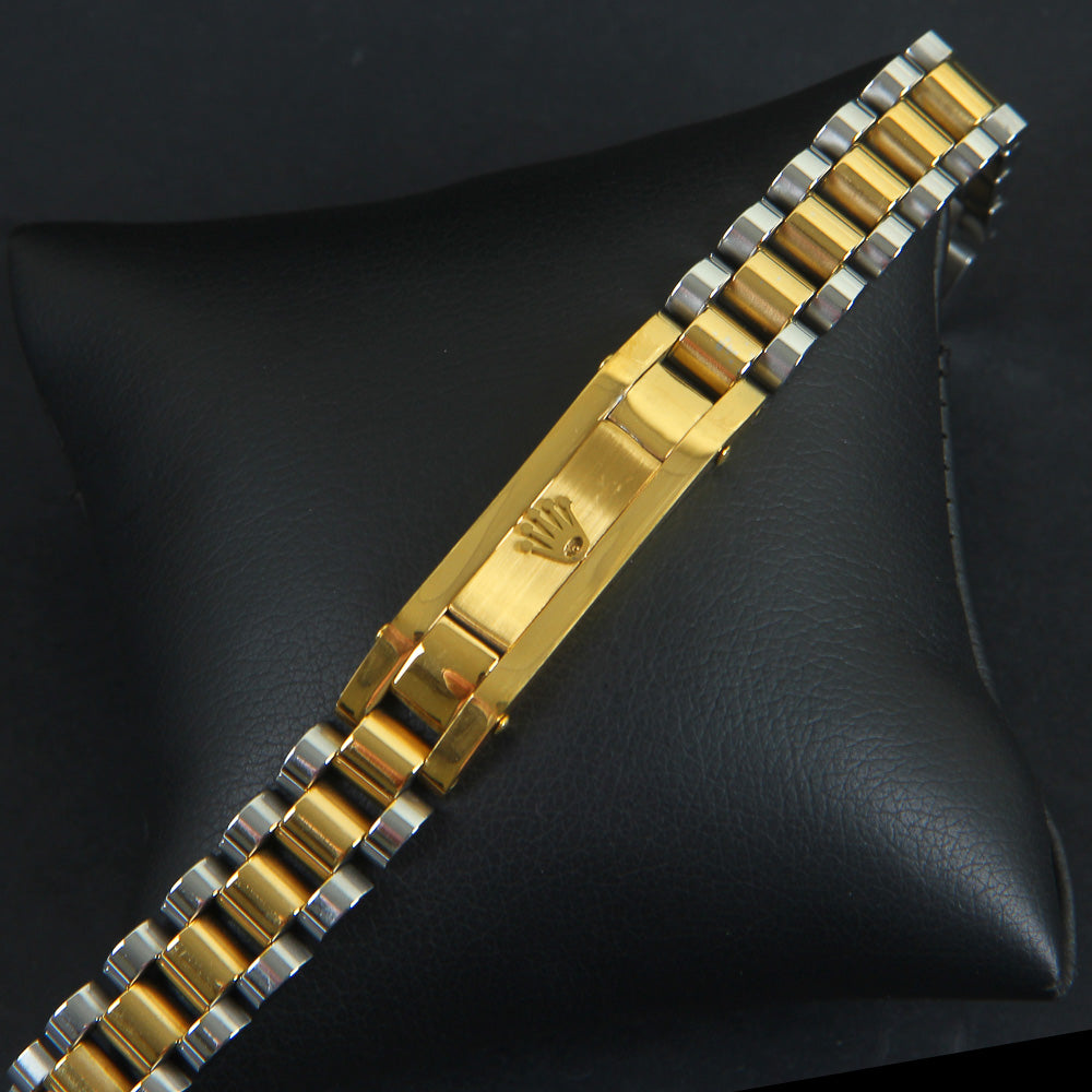 Two Tone Mans Bracelet Silver Golden
