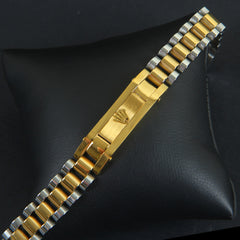 Two Tone Mans Bracelet Silver Golden