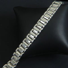 Mans Healing Bracelet Silver 12mm Healing