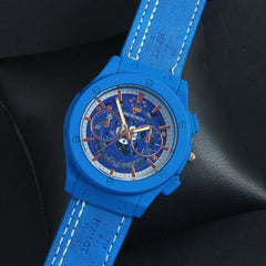 Mens Wrist Watch Blue Strap with Blue Dial