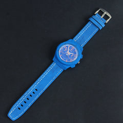 Mens Wrist Watch Blue Strap with Blue Dial