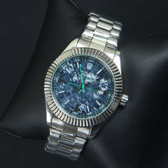 Mens Wrist Watch Silver Chain & Dial R