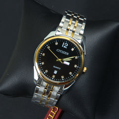 Two Tone Mens Wrist Watch Chain Golden Silver C