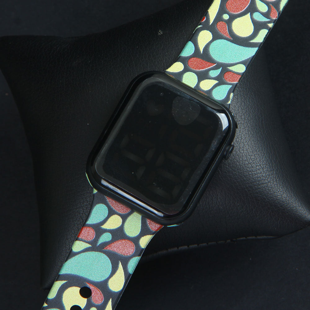 Digital LED Watch Multi Color Black Design