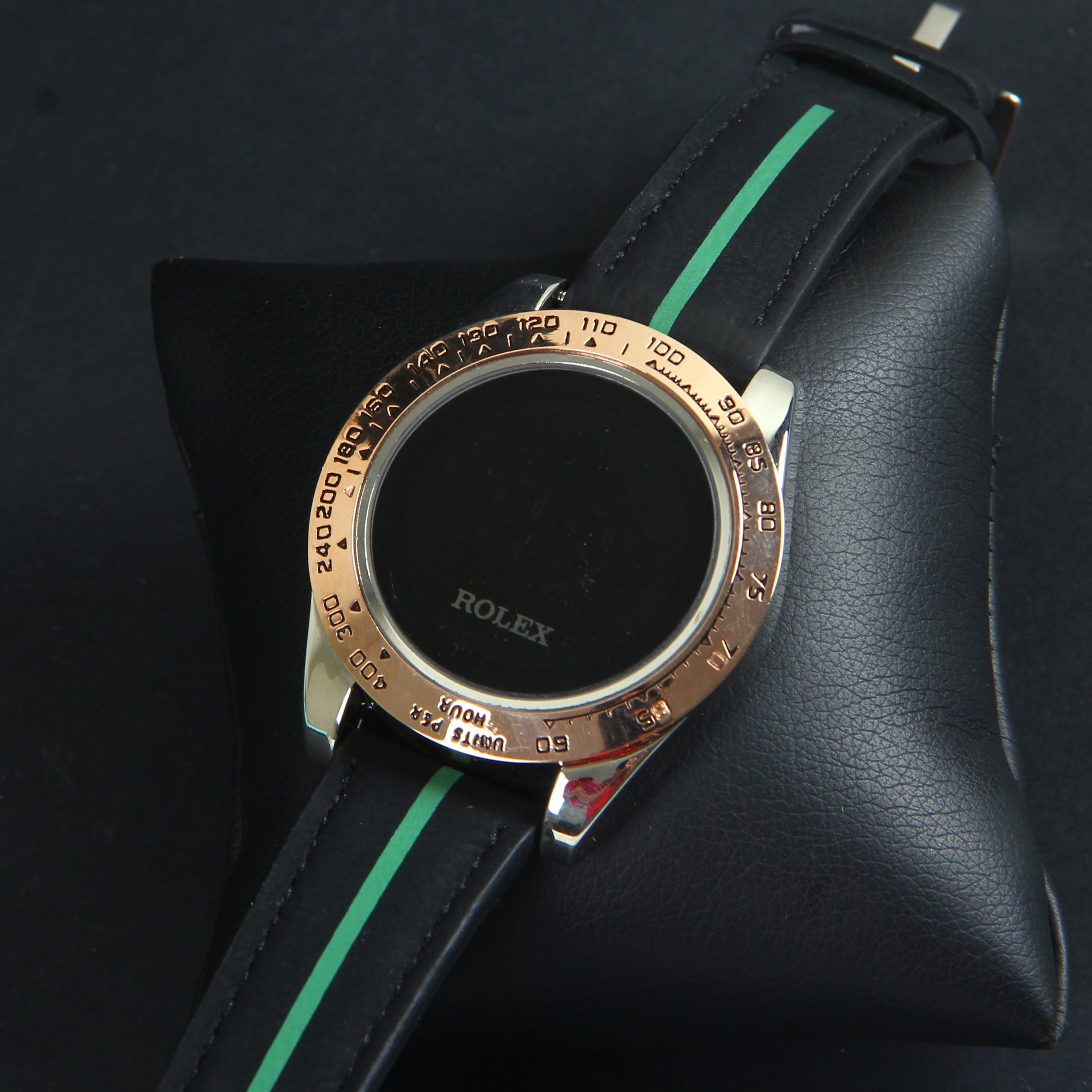 Men's Touch LED Watch Rosegold Dial with Black G Straps