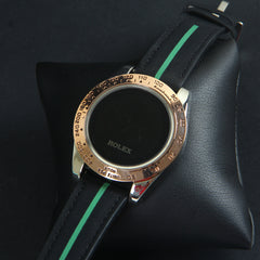 Men's Touch LED Watch Rosegold Dial with Black G Straps