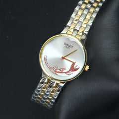 Two Tone Women Chain Wrist Watch Golden Silver