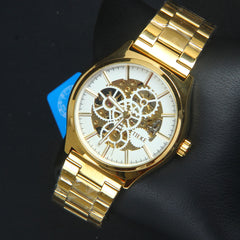 Mens Wrist Watch Golden Authentic Quality Automatic Watch
