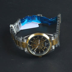 Mens Wrist Watch Golden Authentic Quality Two Tone Black Automatic Watch