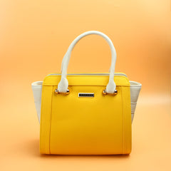 Ladies Handbag Yellow White