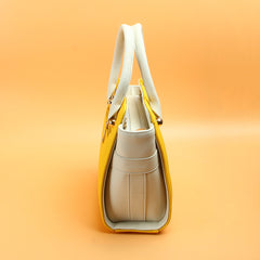 Ladies Handbag Yellow White