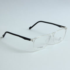 White Color Optical Frame with Black stripe