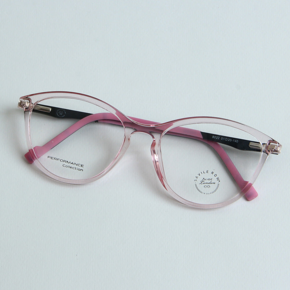 Pink Color Optical Frame with Black Stick