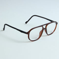 Dark Brown Color Optical Frame with Black Stripe