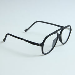 Matt Black Color Optical Frame with Black Stripe