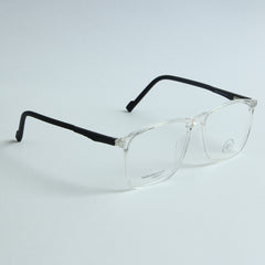 White Optical Frame with Black Stripe