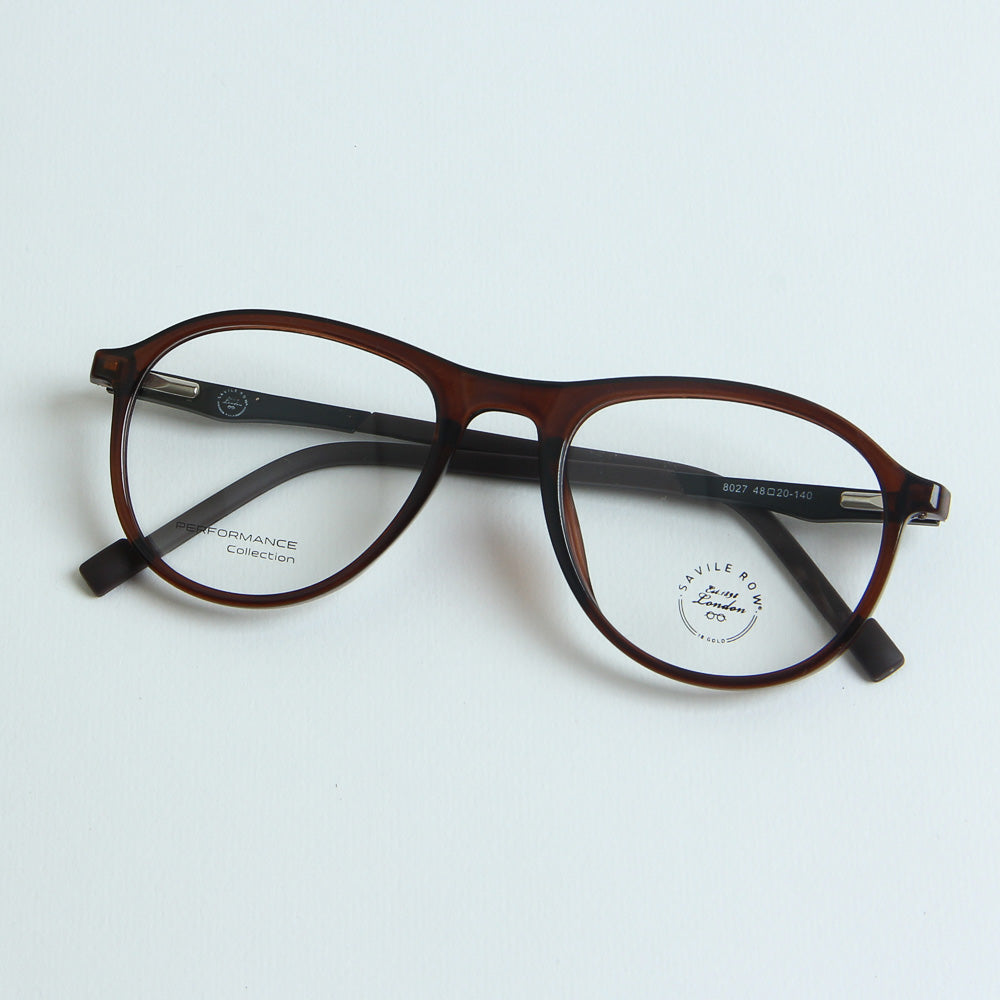 Dark Brown Optical Frame with Black Stripe