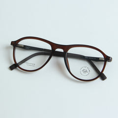 Dark Brown Optical Frame with Black Stripe