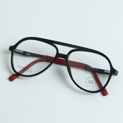 Black Optical Frame with Red Stripe
