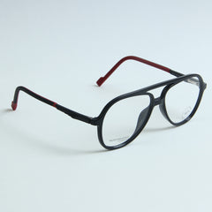 Black Optical Frame with Red Stripe