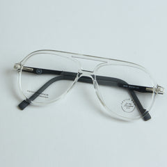 White Optical Frame with Black Stripe
