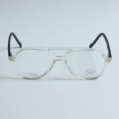 White Optical Frame with Black Stripe